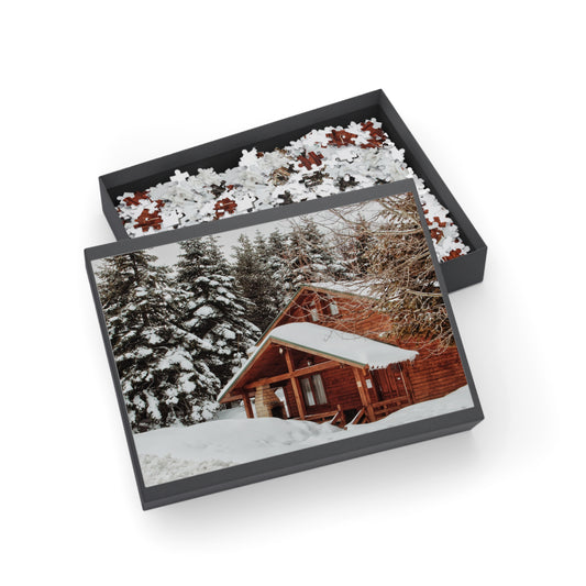 Snowy Escape: Cabin in the Woods Jigsaw Puzzle