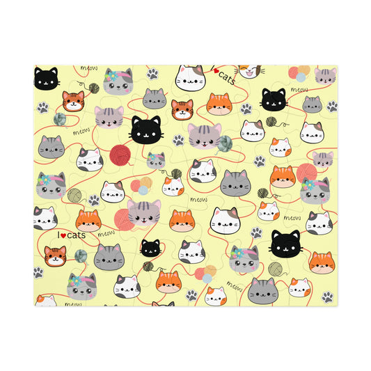 Purrfect Yarn Chaos Jigsaw Puzzle (30, 110, 252, 500 Piece)