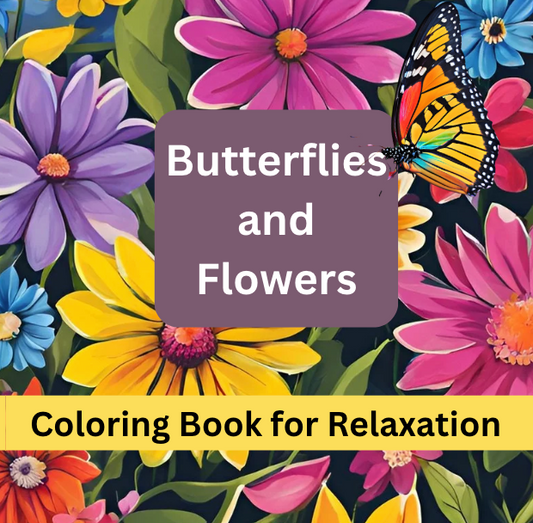 Fluttering Florals: Coloring Book for Adults